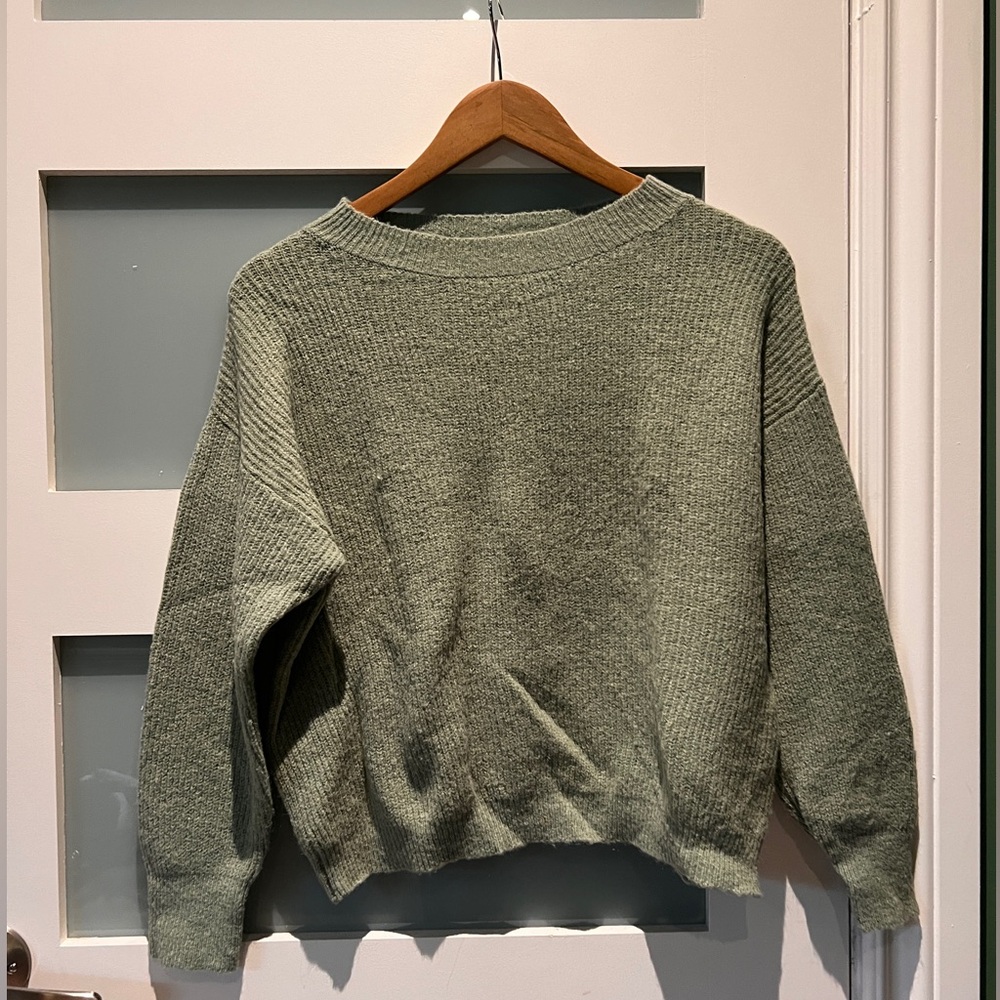 Green knit sweater